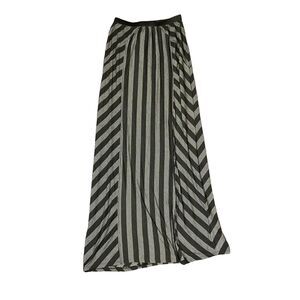 Olive + Oak Maxi‎ Skirt Size XS Striped Black White Modest Coastal Cottage Boho